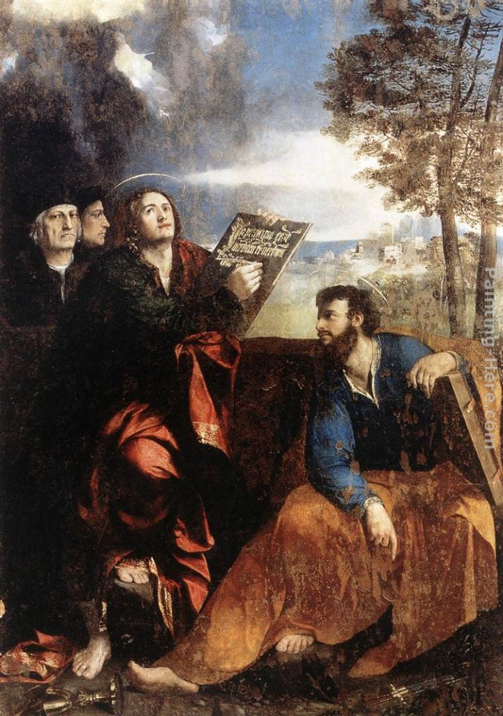 Sts John and Bartholomew with Donors painting - Dosso Dossi Sts John and Bartholomew with Donors art painting